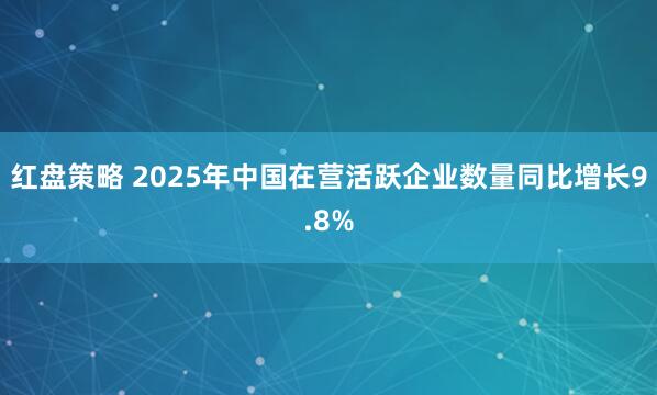 红盘策略 2025年中国在营活跃企业数量同比增长9.8%